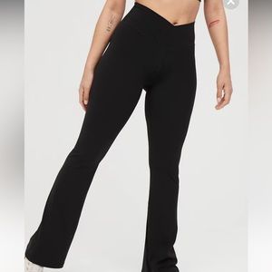 aerie real me crossover flare leggings